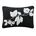 thumbnail image 1 of Beautiful Boucle Embroidered Chenille Floral Decorative Pillow by Drew Barrymore, 14" x 20", Black/White, 1 of 9