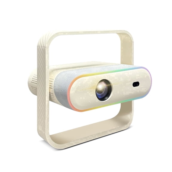 QWOTONXN 1000 ANSI Portable Projector, Ultra Thin Home Theater, Dual 5W Speaker with Party Ambient Light