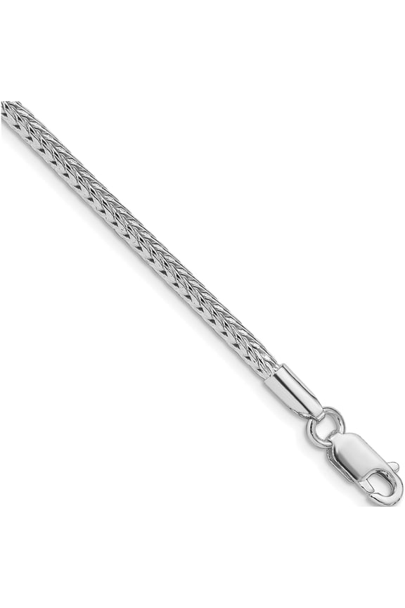 Beautiful Brilliant Exquisite Sterling Silver Rhodium-plated 2.5mm Diamond-cut Round Franco Chain Artisan Flawless Refined