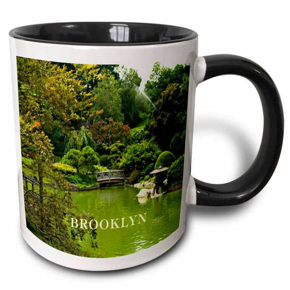 3drose, Beautiful Brooklyn Botanical Gardens, 11oz Two-tone Black Mug