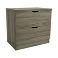 thumbnail image 1 of Beautiful Brown Finish Two Drawer Chest  With Metal Glides., 1 of 2