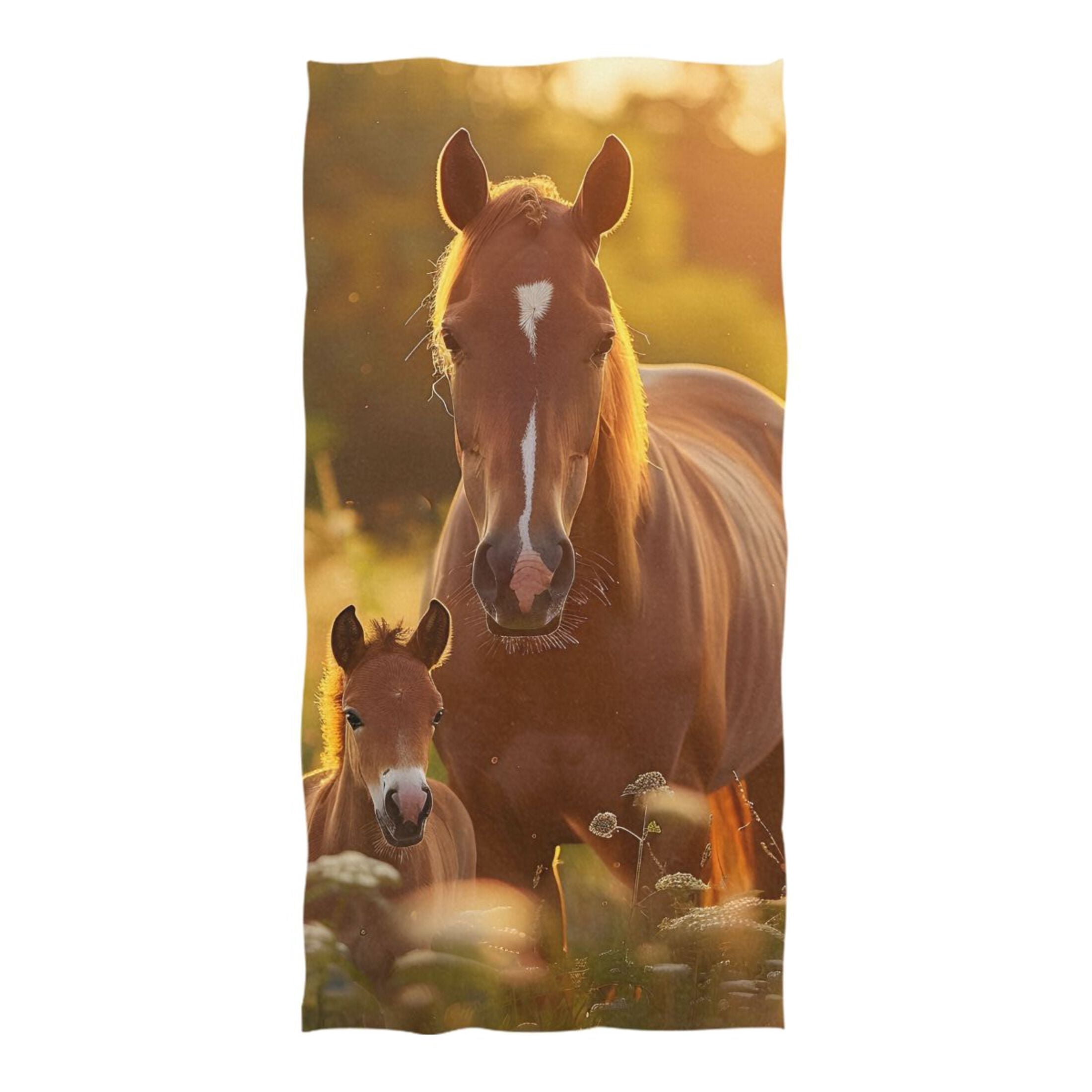 Beautiful Brown Horse Beach Towel Oversized 74"x37" Pool Towels Soft Absorbent Extra Large Quick Drying for Bathroom