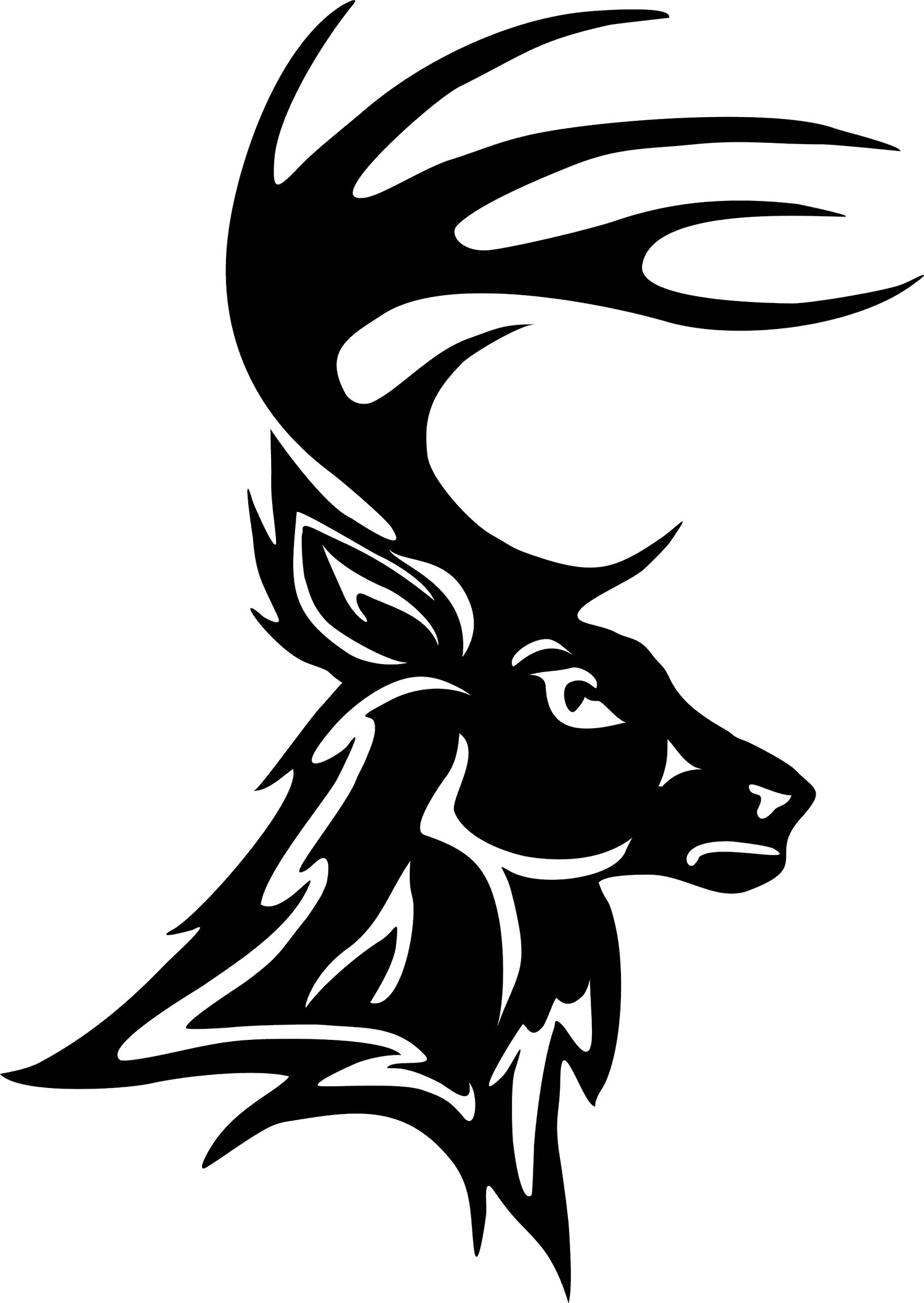Beautiful Buck Deer with Rack Silhouette - Solid Steel Home Decor ...