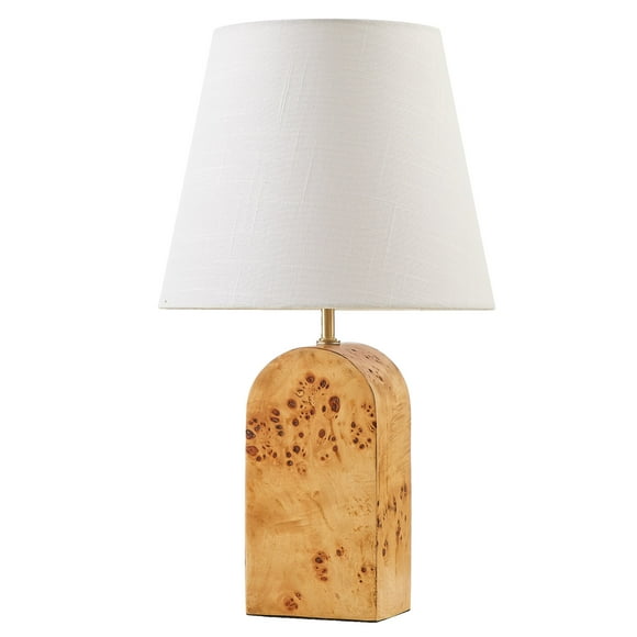 Beautiful Burl Wood Table Lamp by Drew Barrymore, 18.5" H