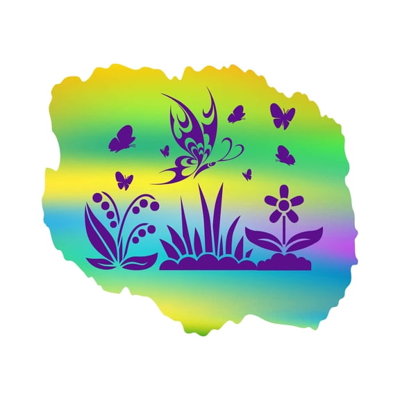 Beautiful Butterflies In Garden Vinyl Wall Decal Wall Art Sticker Designs Vinyl Stickers For Home House Walls Rooms Windows Bedroom Decoration Size (26x26 inch)