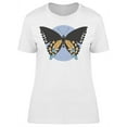 thumbnail image 1 of Beautiful Butterfly Blue Circle T-Shirt Women -Image by Shutterstock, Female Small, 1 of 2