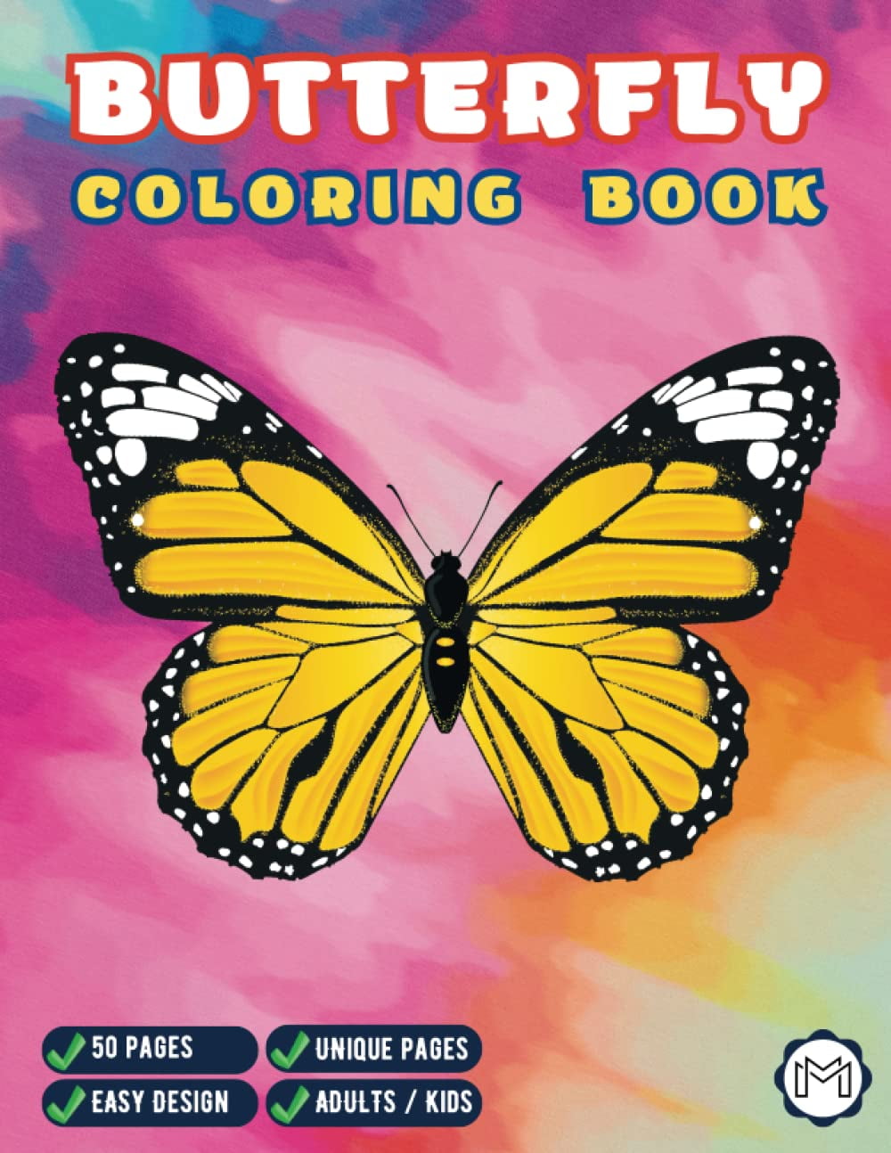 Beautiful Butterfly Coloring Book For Adults Kids 50 Pages Coloring