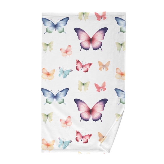 Beautiful Butterfly Cotton Face Towels Soft Hand Towel Absorbent Bathroom Towel for Kitchen Hotel Decoration