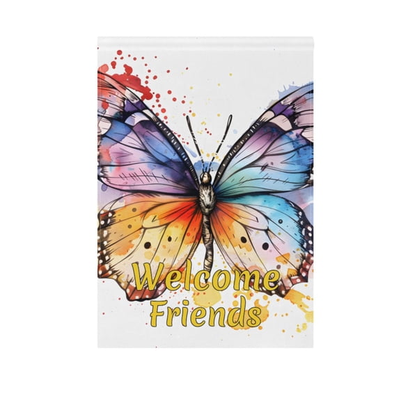 Beautiful Butterfly Garden Flag House Banner 12" x 18" Double Sided Outdoor Yard Decoration