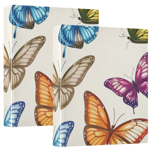 Beautiful Butterfly Hardcover 3 Ring Binder 1.5 inch Round Rings with Interior Pockets Binders Organizer Office School 1 Pack