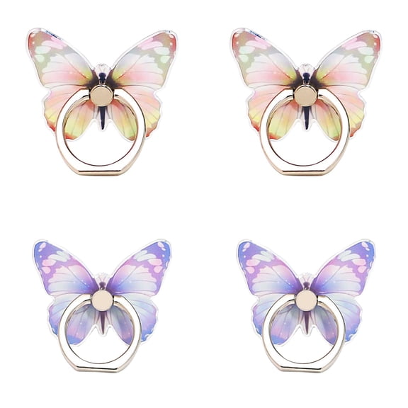 Beautiful Butterfly Mobile Phone Bracket 360°Rotation Phone Ring Holder Stand Ring Hand Grip With Knob Loop Scooter Phone Holder Camera Laptop Phone Tripod Holder Teal Phone Stand for Desk Phone