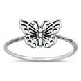 thumbnail image 1 of Beautiful Butterfly Ring .925 Oxidized Sterling Silver Band Jewelry Female Male Unisex Size 6, 1 of 4
