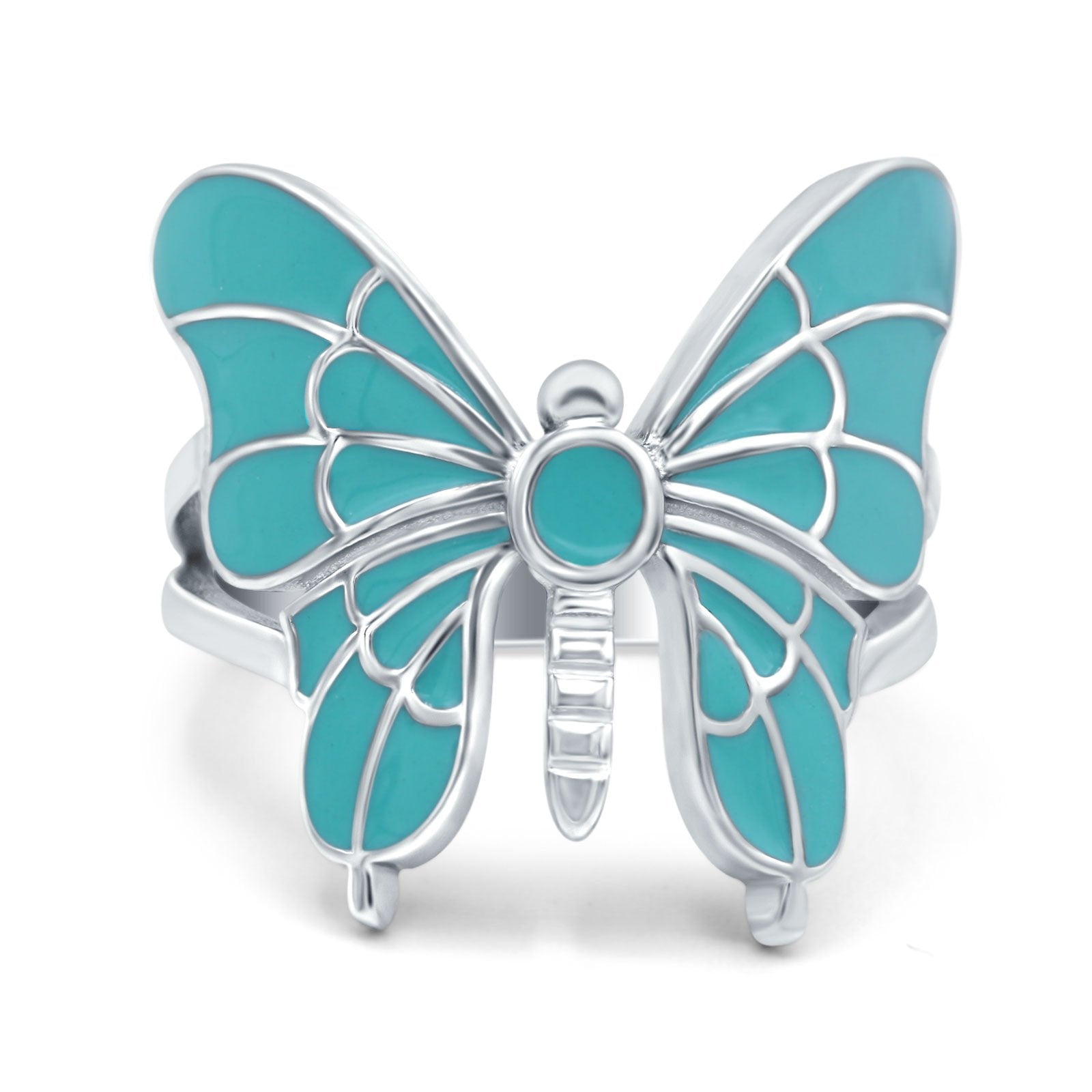 Cute Studded Butterfly Animal Ring - .925 Sterling Silver, Sizes 4-10, Dainty Band Ring For Women - View #11