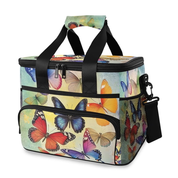 Beautiful Butterfly Variety Print Insulated Lunch Bag 15L Cooler Box for Women Men Work Camping Beach Travel