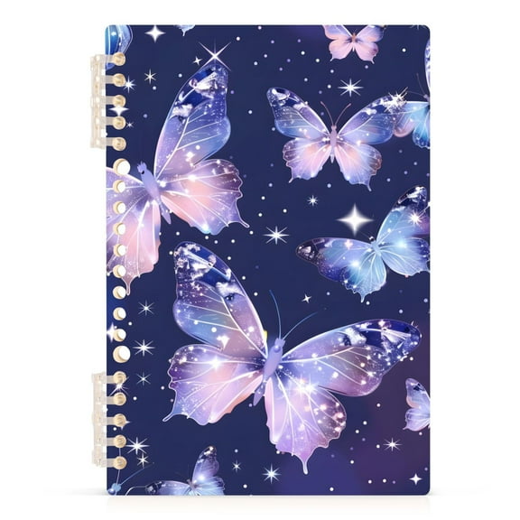 Beautiful Butterfly with Shiny Spiral Journal Notebook College Ruled Notebook 8.3" x 5.7" A5 Lined Thick Paper Page