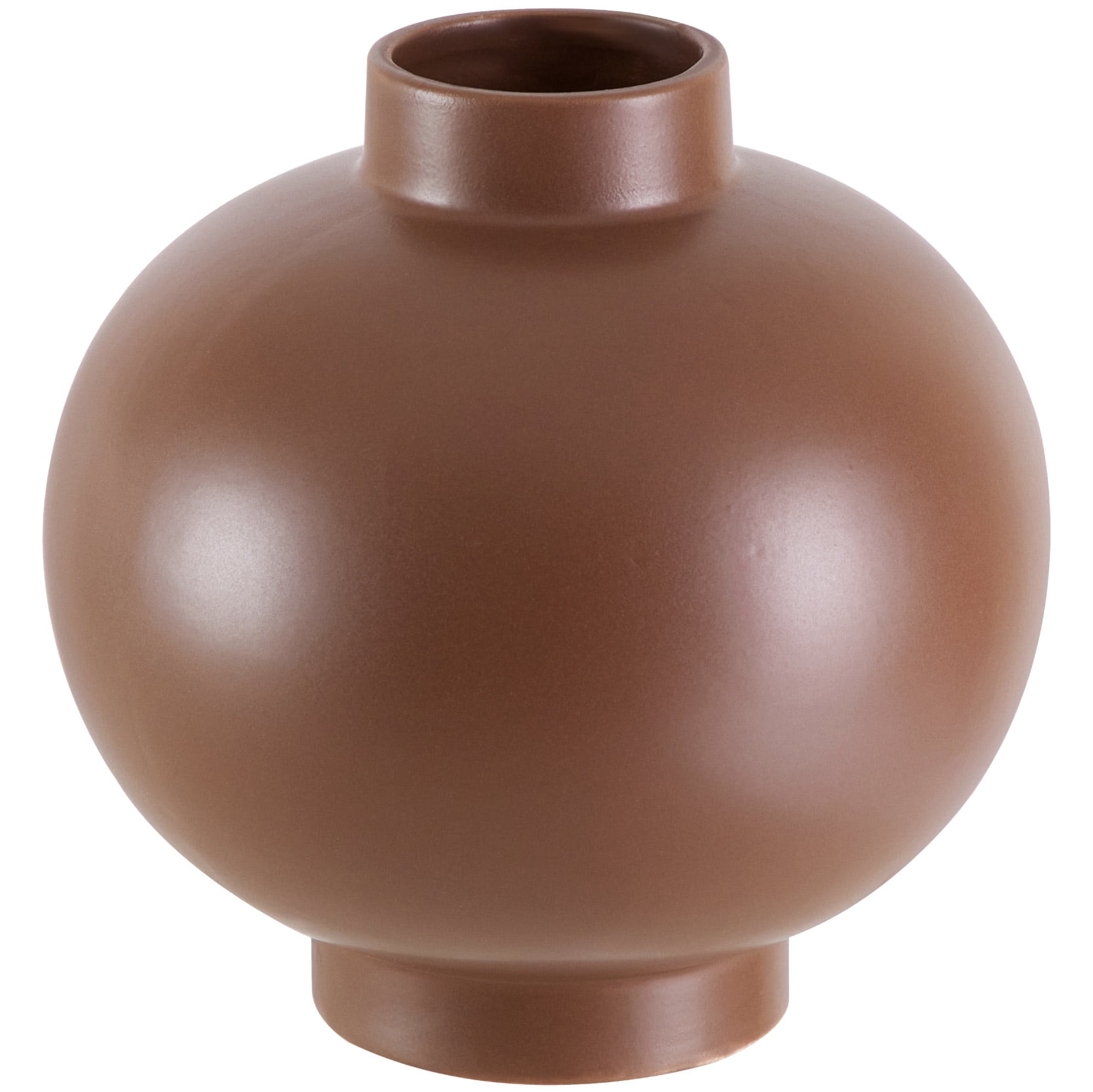 Beautiful 7.5" x 7.5" x 7.5" Cognac Ceramic Vase by Drew Barrymore - Walmart.com