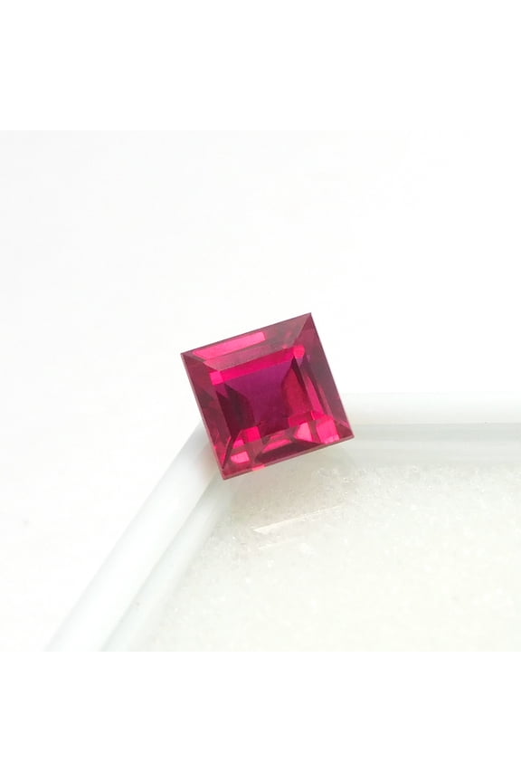 Beautiful CERTIFIED 4.00 Ct Square Cut Red Ruby Natural Loose Gemstone For Ring