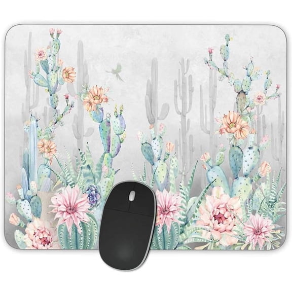 Beautiful Cactus Flower Mouse Pad 9.84"x7.87" Rectangle Size, Unique and Stylish Addition to Any Desk, Ideal for Gaming or Office Use