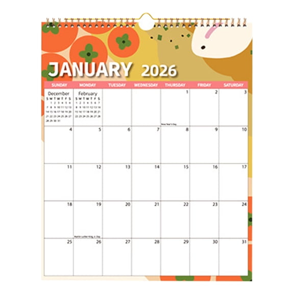 Beautiful Calendar for Living Room and Wall, Important Holiday Anniversary Calendar with Food Magnate Design, January to December 2026 Wall Calendar for Home Decor