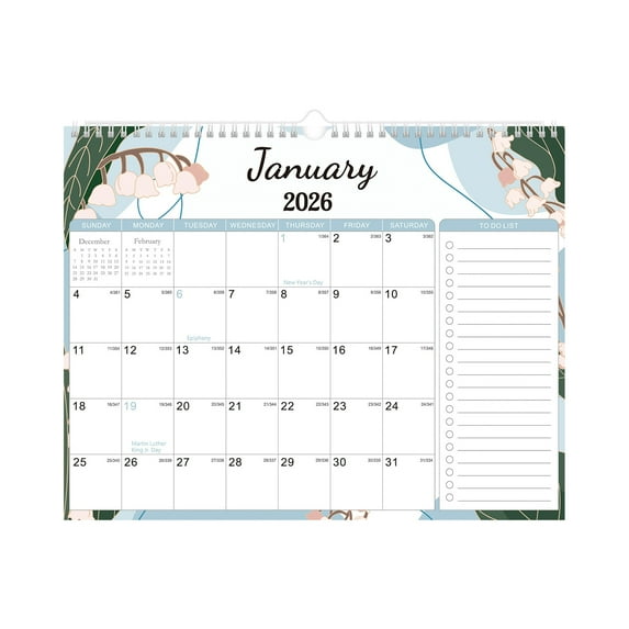Beautiful Calendar for Living Room and Wall, Important Holiday Anniversary Calendar with YO-Watercolor Sketch Design, Modern Wall Calendar for Home and Office