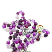 Beautiful Catholic Rosary with Glass Beads | Magenta