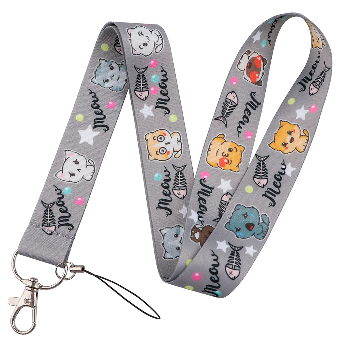 Beautiful Cats Lanyards Keychain Cute Animal Neck Strap Phone Buttons