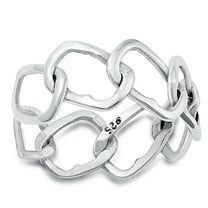 Beautiful Chain Link Ring .925 High Polished Sterling Silver Band Jewelry Female Male Unisex Size 9