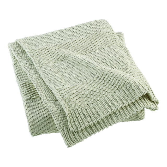 Beautiful Chenille Throw, Sage Green, 50 x 60 inches, by Drew Barrymore