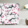 thumbnail image 1 of Beautiful Cherry Blossoms Flowers Shower Curtains With 12 Printed Fabric Shower Curtain Waterproof Polyester Bath Screen, 1 of 5