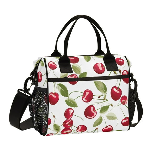 Beautiful Cherry Fruits Lunch Bag Insulated Lunch Box Leakproof Reusable Cooler Tote Adjustable Shoulder Strap for Men Women 9L