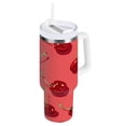 thumbnail image 1 of Beautiful Cherry Tumbler with Handle and Straw Lid 30 oz Insulated Vacuum Water Bottle Stainless Steel Travel Cup, 1 of 9