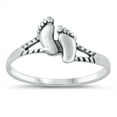 thumbnail image 1 of Beautiful Chevron Cutout Footprint Ring .925 Sterling Silver Band Jewelry Female Male Unisex Size 9, 1 of 4