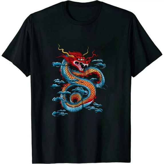 Beautiful Chinese Dragon In The Clouds Art T-Shirt