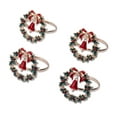 thumbnail image 1 of Beautiful Christmas/Holiday Wreath & Bell Napkin Rings Set of 4, 1 of 5