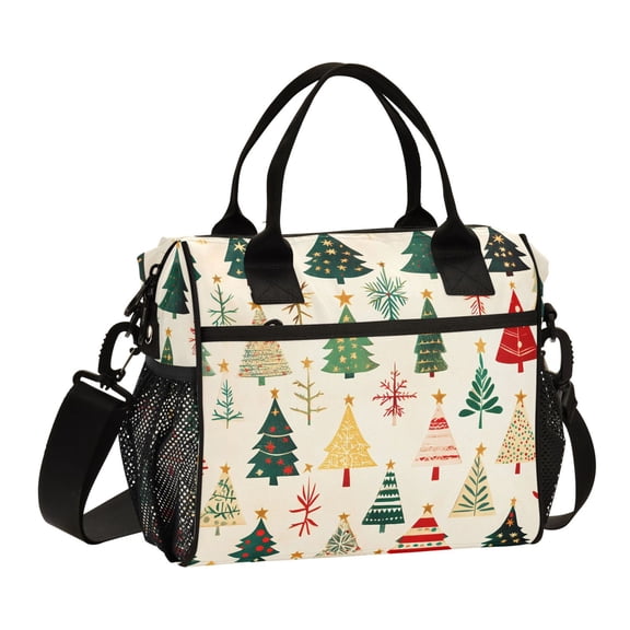 Beautiful Christmas Trees Lunch Bag Insulated Lunch Box Leakproof Reusable Cooler Tote Adjustable Shoulder Strap for Men Women 9L