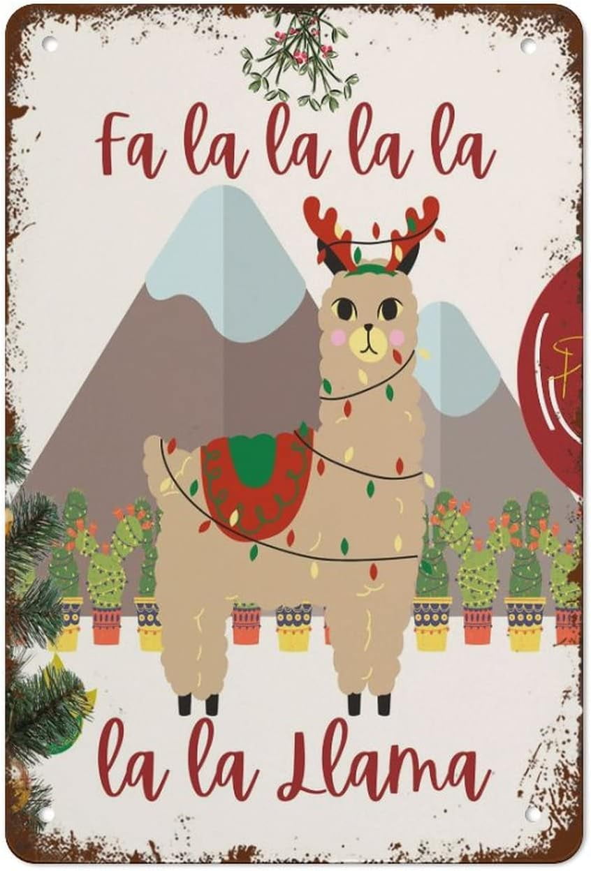 Beautiful Christmas Wall Art Printable, Funny Christmas Llama Art ...