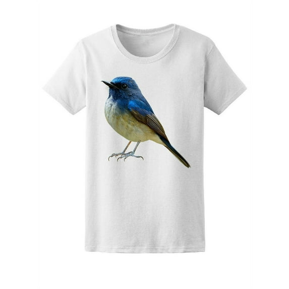 Beautiful Chubby Blue Bird T-Shirt Women -Image by Shutterstock, Female Large