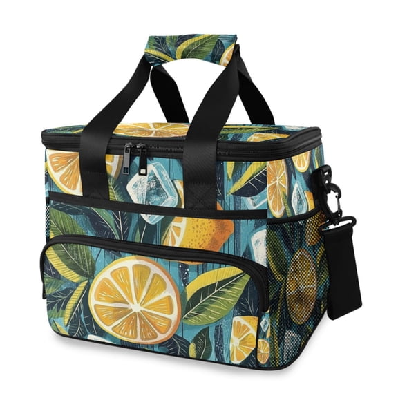 Beautiful Citrus Pattern Insulated Lunch Bag 15L Cooler Box for Women Men Work Camping Beach Travel