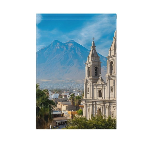 Beautiful City Landscape Garden Flag House Banner 12" x 18" Double Sided Outdoor Yard Decoration