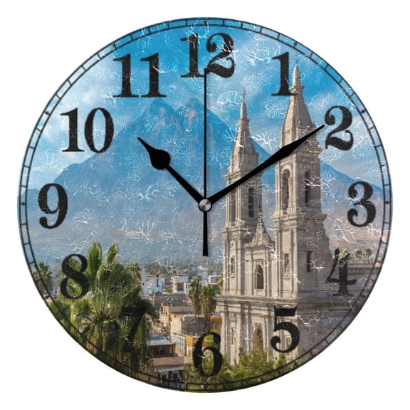 Beautiful City Landscape Silent Wall Clock 10" Non-Ticking Battery Clock