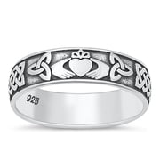 Beautiful Claddagh Ring .925 Sterling Silver Celtic Knot Band Jewelry Female Male Unisex Size 12
