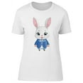 thumbnail image 1 of Beautiful Classy White Rabbit T-Shirt Women -Image by Shutterstock, Female Small, 1 of 2