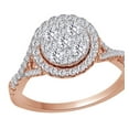 thumbnail image 1 of AFFY Beautiful Cluster Engagement Ring In 14k Rose Gold With Round Cut White Natural Diamond (0.9 cttw) With Ring Size 9.5, 1 of 1