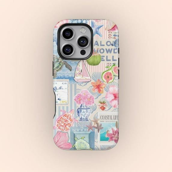 Beautiful Coastal Italy Inspired Collage Phone Case 11 12 13 14 15 16 Pro Max Durable Cover