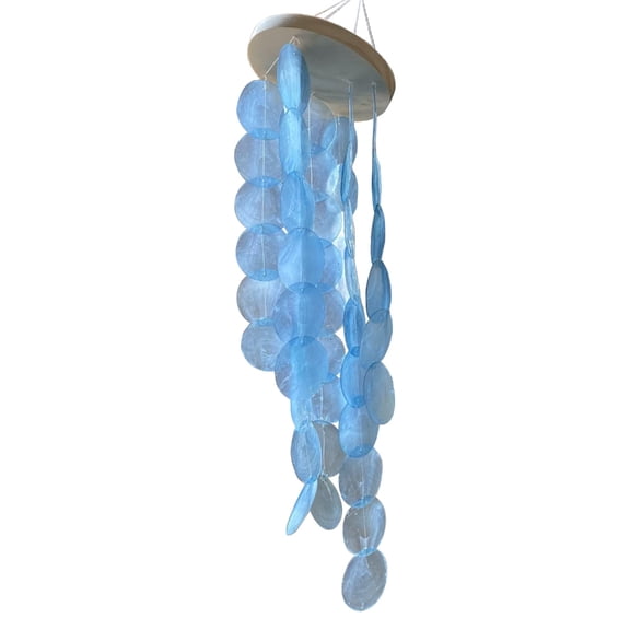 Beautiful Colored Capiz Shells Wind Chimes for Patio or Garden Coastal Type Clear Windchime Birthday Gift Giving