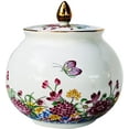 thumbnail image 1 of Beautiful Colored Enamel Porcelain Decorative Multi-Color Floral Helmet Jar or Vase, 1 of 3