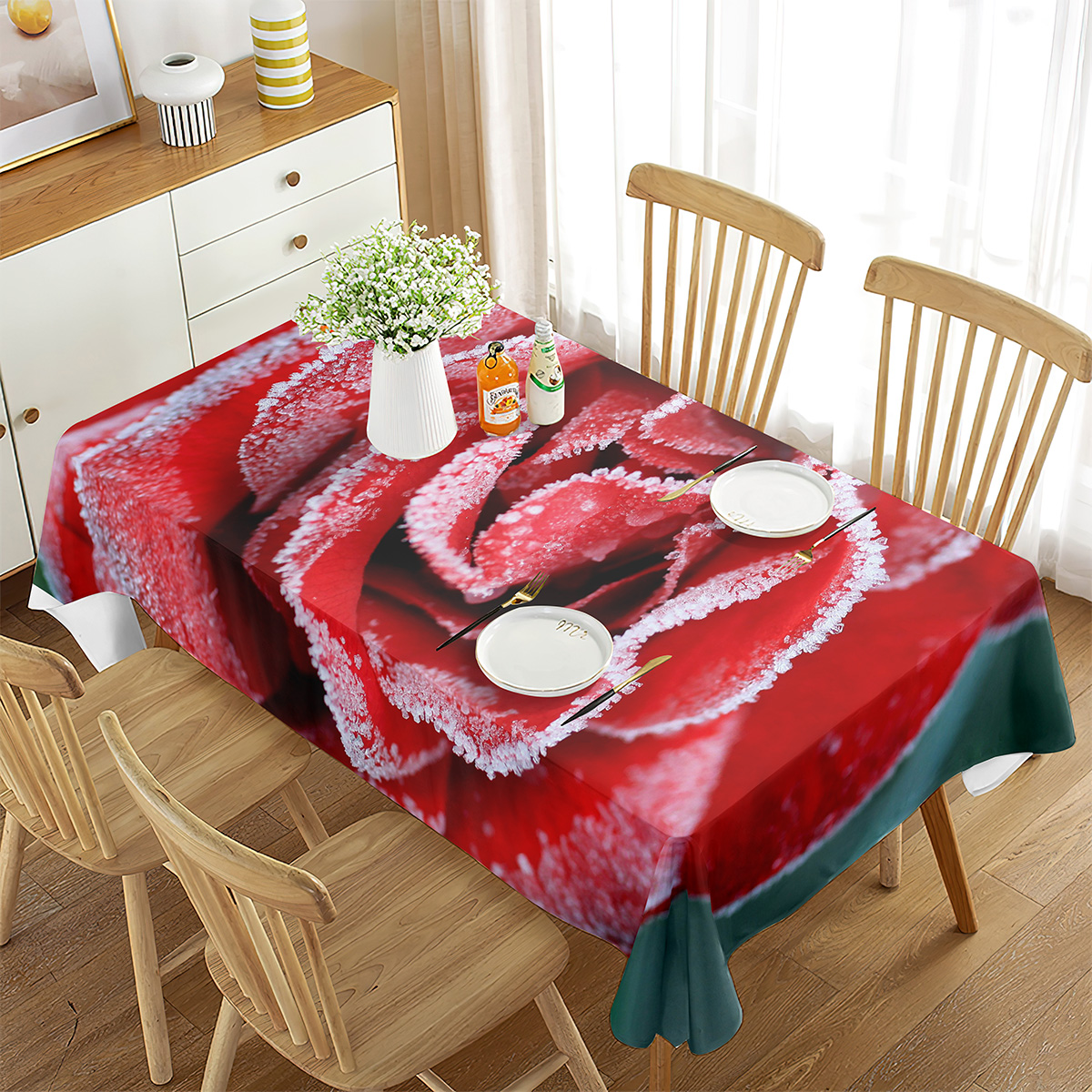 Beautiful Colored Roses Rectangular Tablecloth Valentine's Day r