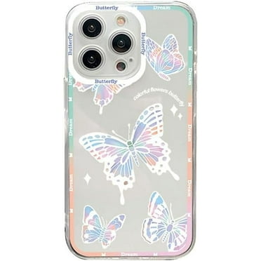 Beautiful Colorful Butterfly Clear Soft Phone Case Compatible with iPhone Case (Clear,iPhone 12 Pro Max)