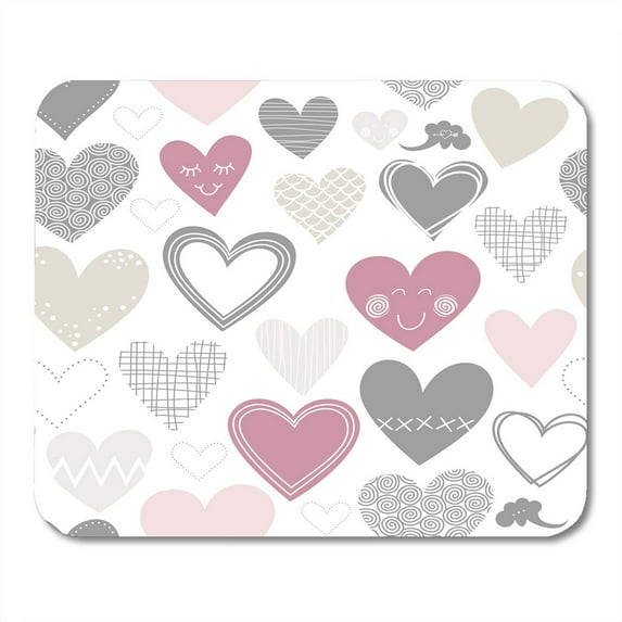 Beautiful Colorful Different Shaped Hearts on Valentines Day Lovely Romantic Marriage Engagement Mousepad Mouse Pad Mouse Mat 9x10 inch