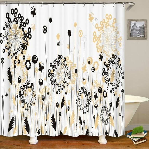 Beautiful Colorful Flower Floral Printed Shower Curtains Frabic Bathroom Waterproof Polyester Bath Curtain With 180x180cm